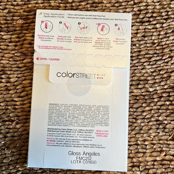 Color Street easy peel and apply 100% nail polish strips Color gloss Angeles - Picture 2 of 2